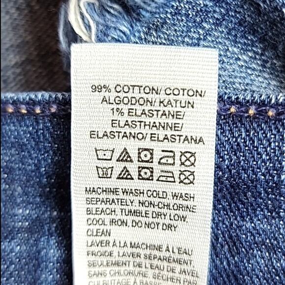 Lucky Brand The Cut Off Floral Embroidered Denim Blue Jean Shorts - size 4/27 - Picture 6 of 7